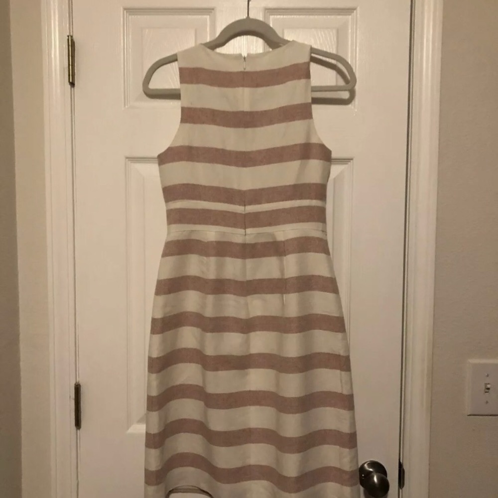 J Crew Striped Basketweave Dress Red/White 6